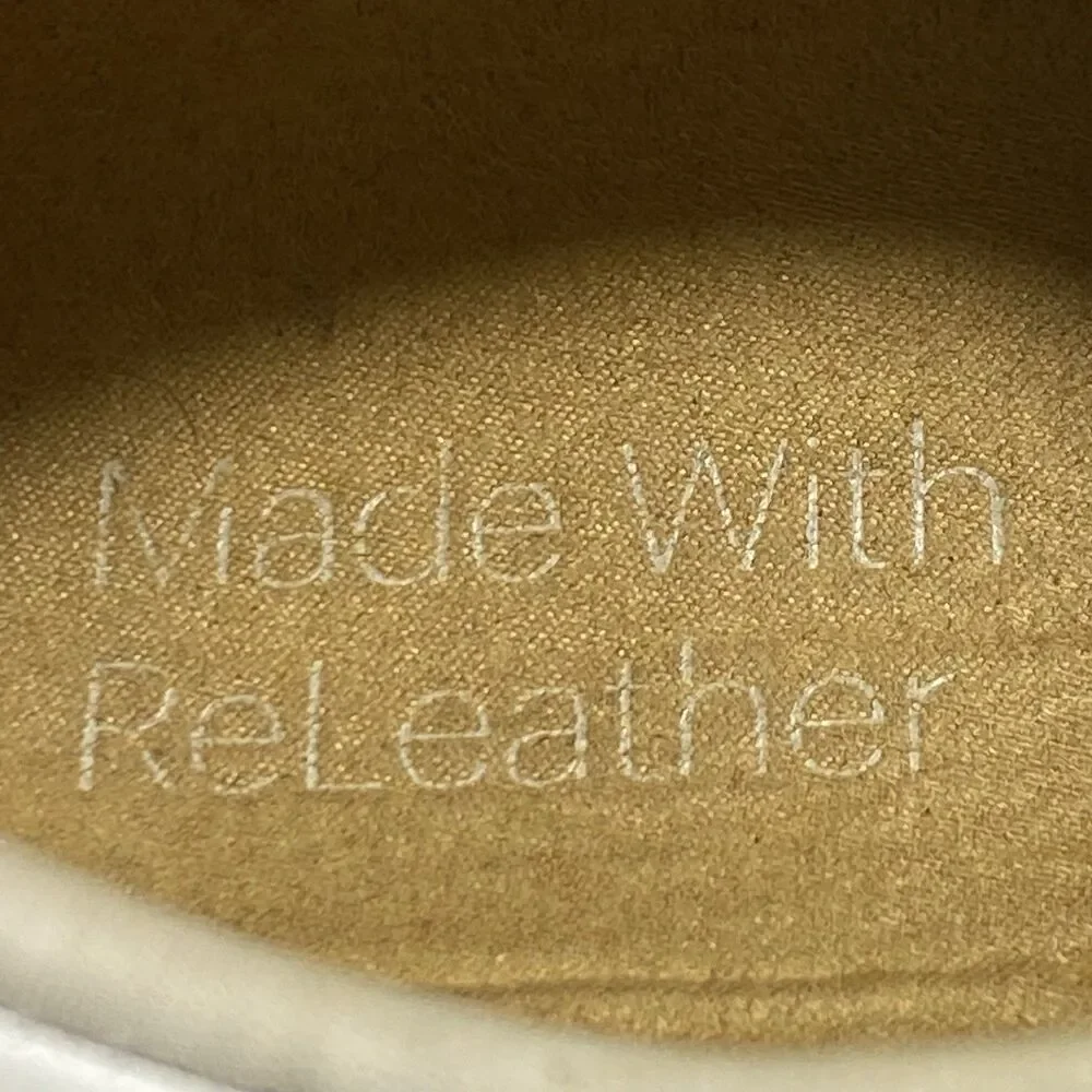 Everlane Releather White Gum Sole Sneaker Heel Toe 25.5 cm M 7 W 8-8.5? FLAW